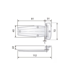 Bisagra cromo horizontal 81mm hu-130