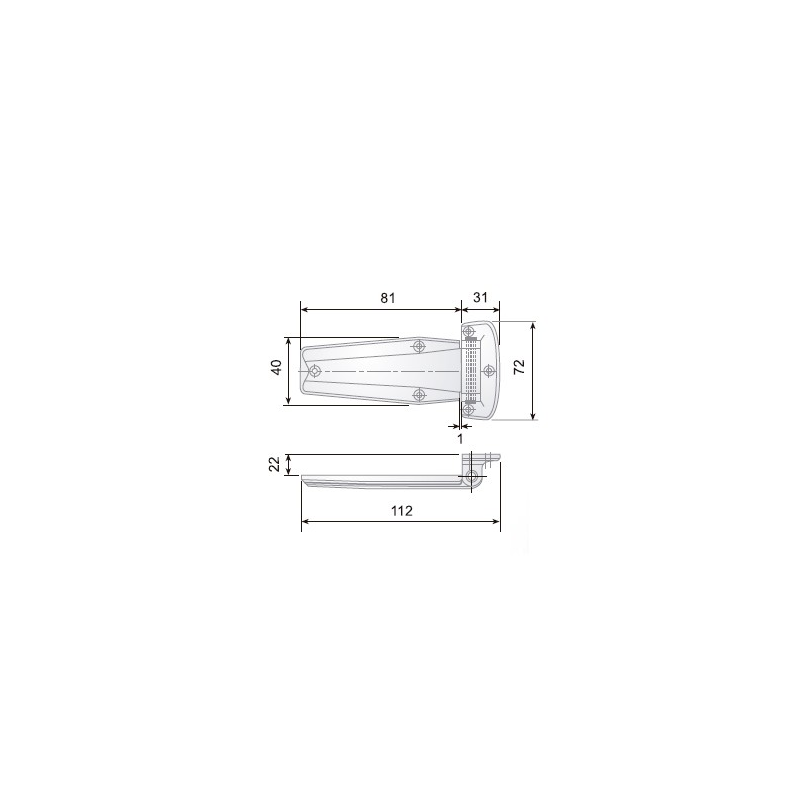 Bisagra cromo horizontal 81mm hu-130