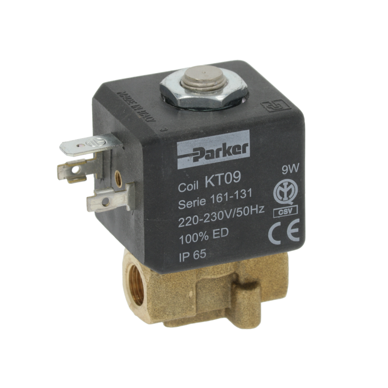 Válvula magnética 2vías 230 VAC empalme 1/8" L 32mm DN 2,2mm T máx 80°C -10 a 140°C PARKER