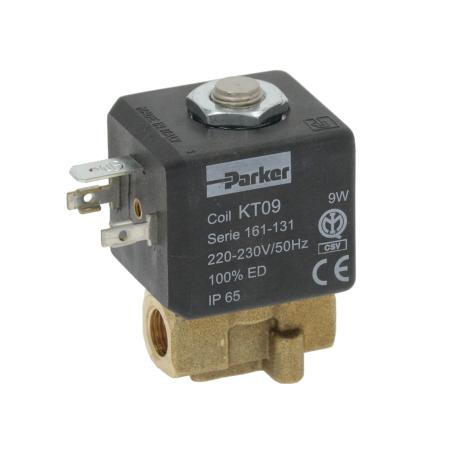 Válvula magnética 2vías 230 VAC empalme 1/8" L 32mm DN 2,2mm T máx 80°C -10 a 140°C PARKER