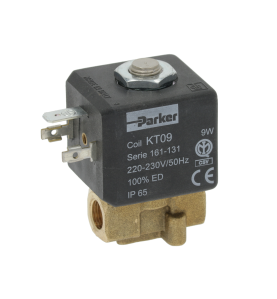 Válvula magnética 2vías 230 VAC empalme 1/8" L 32mm DN 2,2mm T máx 80°C -10 a 140°C PARKER