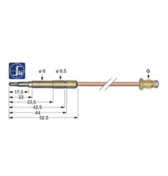 termopar SIT M9x1 L 400mm conexión para conector ø6,0(6,5)mm