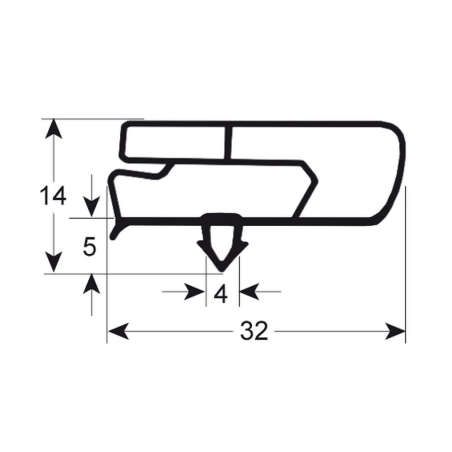 Junta para frigorífico perfil 9797 An 677mm L 430mm medida inserción FAGOR