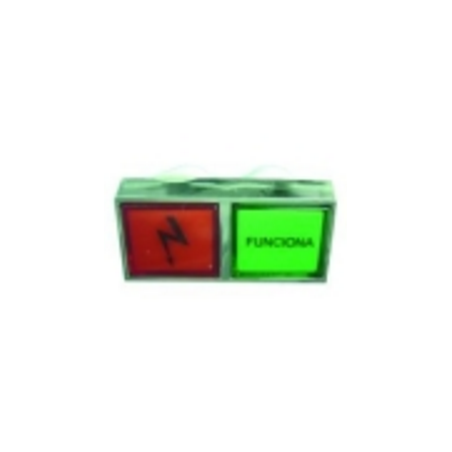 Piloto doble 52x28mm verde/rojo 230v rep