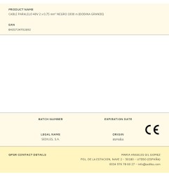 Cable paralelo 48v 2 x 0,75 mm² negro 1000 m (bobina grande)