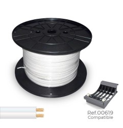 Cable paralelo 48v 2 x 1,00 mm² blanco 1000 m (bobina grande)