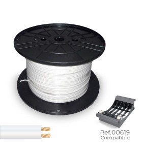 Cable paralelo 48v 2 x 1,00 mm² blanco 1000 m (bobina grande)