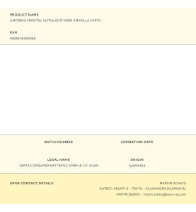 Linterna frontal ultralight h30r amarilla varta