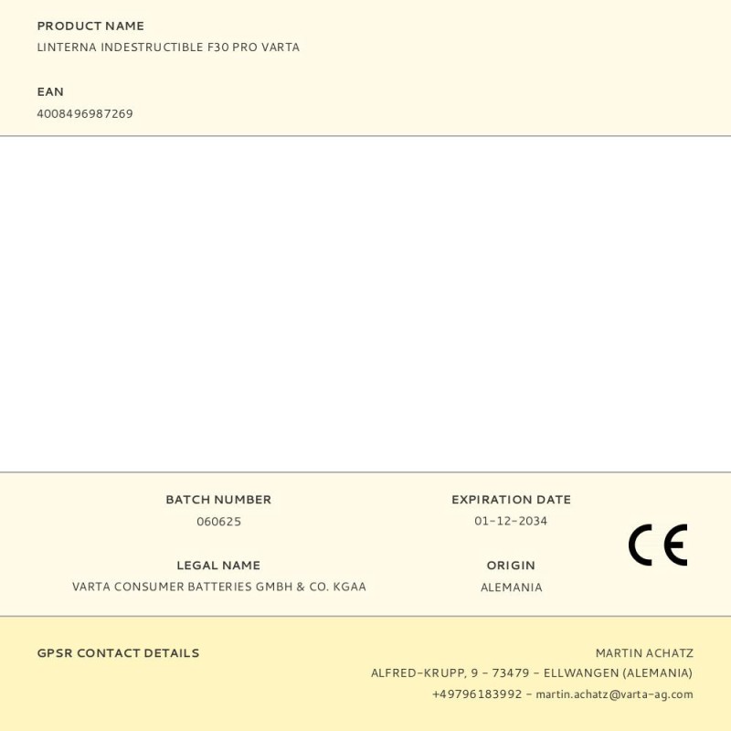 Linterna indestructible f30 pro varta