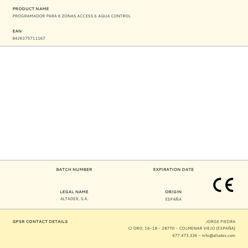 Programador para 6 zonas access 6 aqua control