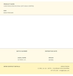 Codo rosca macho 25mm (3/4") aqua control