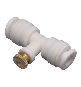 Conexion "t" de nebulización 1/4" con tobera incluida vivo verde