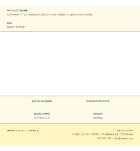 Conexion "t" de nebulización 1/4" con tobera incluida vivo verde