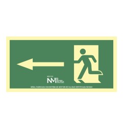 Cartel de evacuación flecha izquierda (pvc 1mm) clase a 32x16cm normaluz