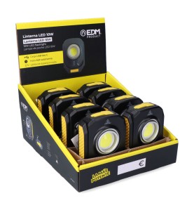 Linterna con 1 led 10w 900lm compact recargable. base magnetica. edm