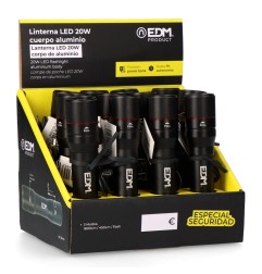 Linterna de 1 led 20w cuerpo aluminio recargable + funcion power bank 1800lm