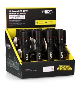 Linterna de 1 led 20w cuerpo aluminio recargable + funcion power bank 1800lm