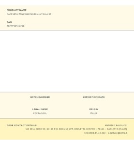 Camiseta zanzibar naranja talla xs