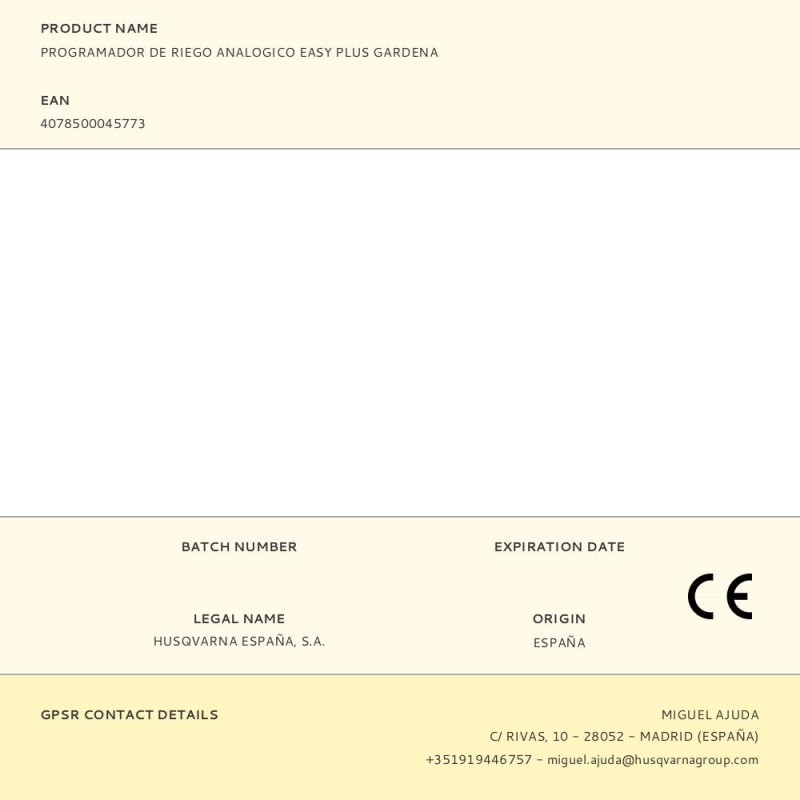 Programador de riego analogico easy plus gardena