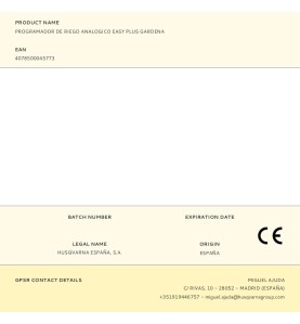 Programador de riego analogico easy plus gardena