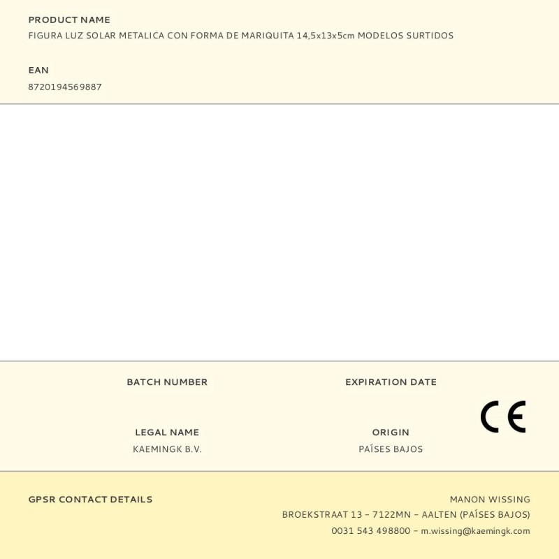 Figura luz solar metalica con forma de mariquita 14,5x13x5cm modelos surtidos