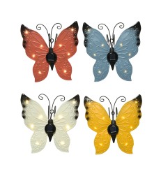Figura luz solar metalica con forma de mariposa 17,8 x 6 x 4 cm colores surtidos