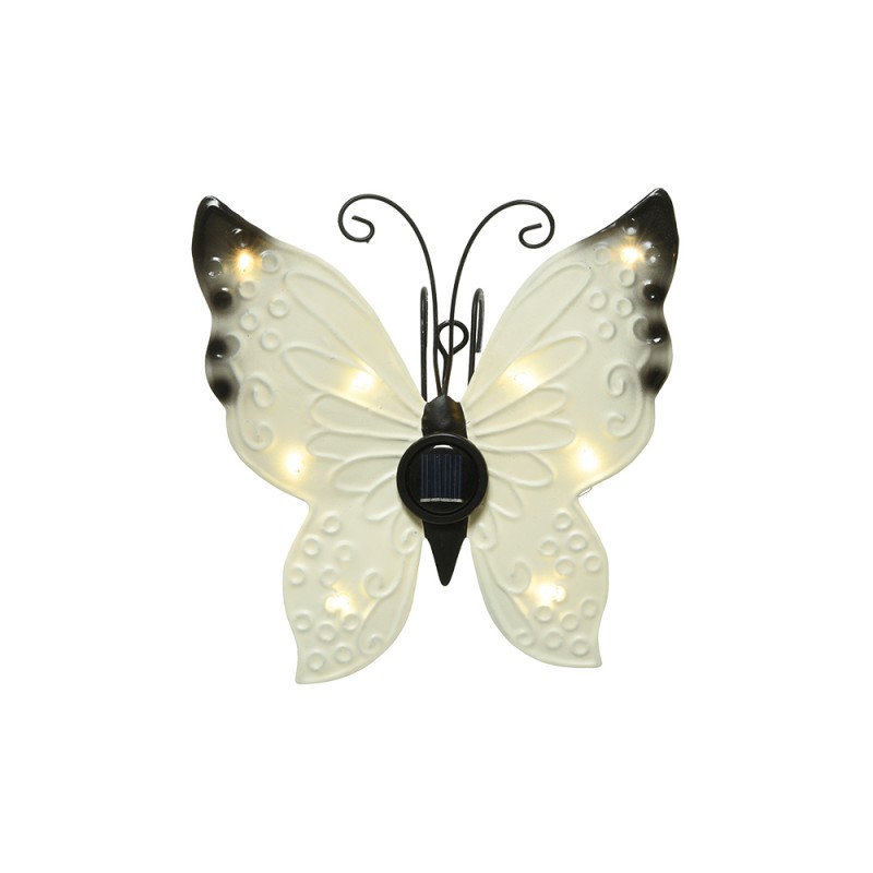 Figura luz solar metalica con forma de mariposa 17,8 x 6 x 4 cm colores surtidos
