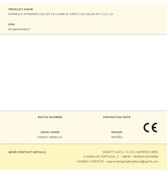 Bombilla standard led e27 13 w 2000 lm 2700 k luz calida ø7 x 12,1 cm