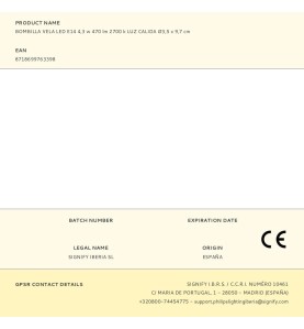 Bombilla vela led e14 4,3 w 470 lm 2700 k luz calida ø3,5 x 9,7 cm