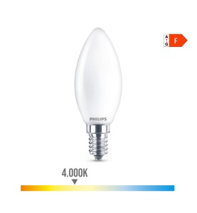 Bombilla vela led e14 4,3 w 470 lm 4000 k luz dia ø3,5 x 9,7 cm