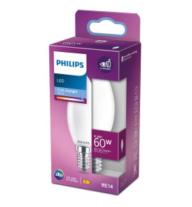 Bombilla vela led e14 6,5 w 806 lm 6500 k luz fria ø3,5 x 9,7 cm