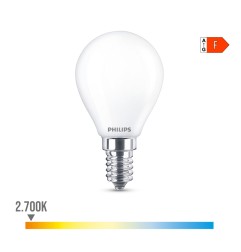 Bombilla esferica led e14 4,3 w 470 lm 2700 k luz calida ø4,5 x 8,2 cm