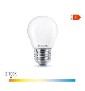 Bombilla esferica led e27 4,3 w 470 lm 2700 k luz calida ø4,5 x 8,2 cm