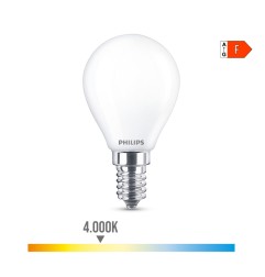 Bombilla esferica led e14 4,3 w 470 lm 4000 k luz dia ø4,5 x 8,2 cm