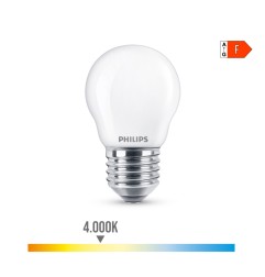 Bombilla esferica led e27 4,3 w 470 lm 4000 k luz dia ø4,5 x 7,8 cm