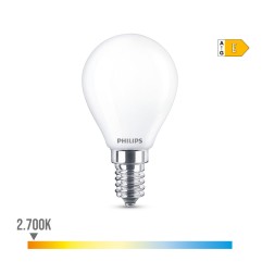 Bombilla esferica led e14 6,5 w 806 lm 2700 k luz calida ø4,5 x 8 cm