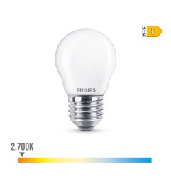 Bombilla esferica led e27 6,5 w 806 lm 2700 k luz calida ø4,5 x 7,8 cm