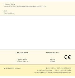 Bombilla esferica led e14 6,5 w 806 lm 4000 k luz dia ø4,5 x 8 cm