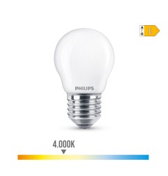 Bombilla esferica led e27 6,5 w 806 lm 4000 k luz dia ø4,5 x 7,8 cm