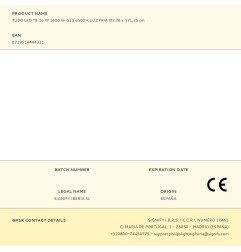 Tubo led t8 16 w 1600 lm g13 6500 k luz fria ø2,78 x 121,25 cm