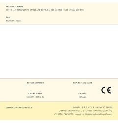 Bombilla inteligente standard e27 8,5 w 806 lm 2200-6500 k full colors