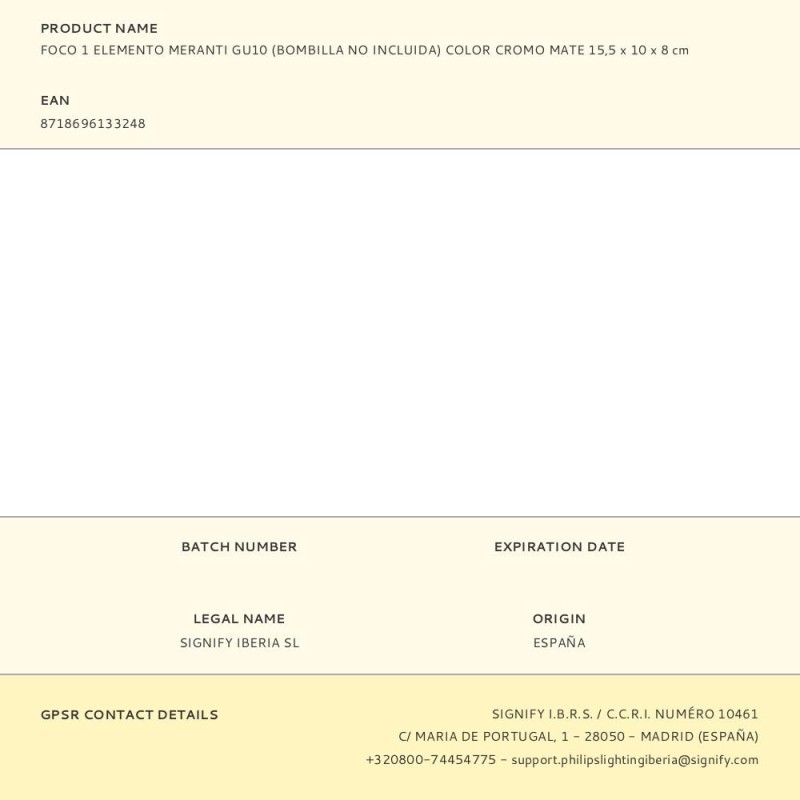 Foco 1 elemento meranti gu10 (bombilla no incluida) color cromo mate 15,5 x 10 x 8 cm