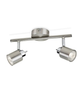 Foco 2 elementos meranti gu10 (bombilla no incluida) color cromo mate 15,5 x 10 x 28 cm