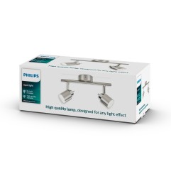 Foco 2 elementos meranti gu10 (bombilla no incluida) color cromo mate 15,5 x 10 x 28 cm