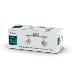 Foco 2 elementos meranti gu10 (bombilla no incluida) color cromo mate 15,5 x 10 x 28 cm