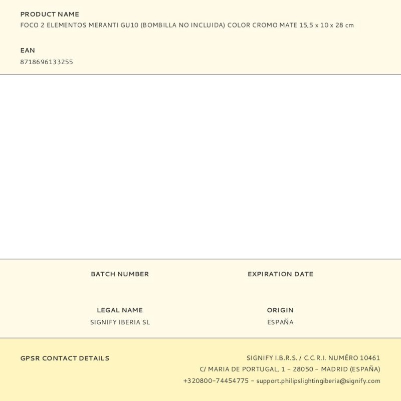 Foco 2 elementos meranti gu10 (bombilla no incluida) color cromo mate 15,5 x 10 x 28 cm