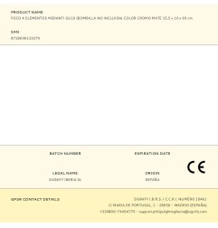 Foco 4 elementos meranti gu10 (bombilla no incluida) color cromo mate 15,5 x 10 x 69 cm