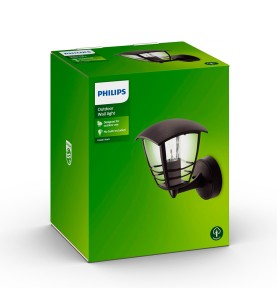 Aplique exterior creek e27 60 w sin bombilla, color negro, luz hacia arriba