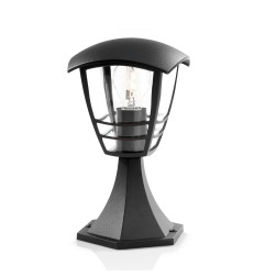 Aplique exterior creek e27 60 w sin bombilla, color negro, pedestal