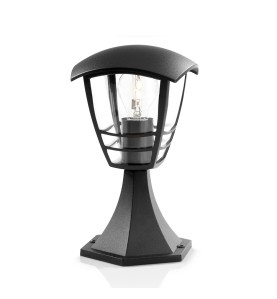 Aplique exterior creek e27 60 w sin bombilla, color negro, pedestal